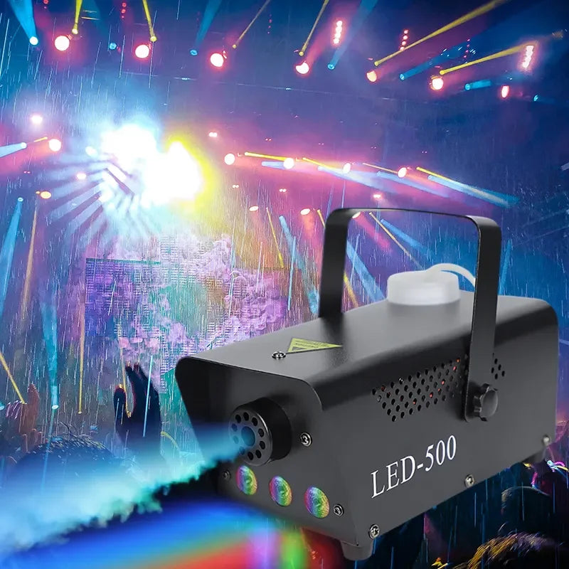 500W 3 RGB LED Smoke Machine Remote Control Lights Professional Special Effect Stage Fog Equipment for DJ Disco Party