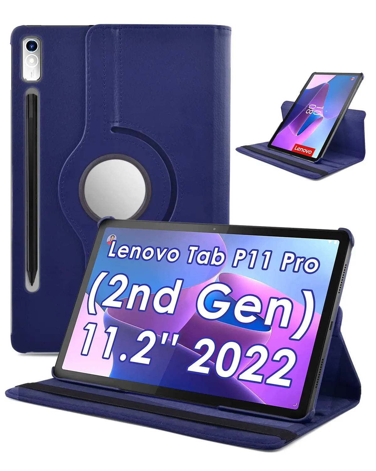 Rotating Case For Lenovo XiaoXin Pad Pro 11.2 inch P11 Pro Gen 2 TB-132FU 2022 PU Leather Shell Tablet Funda Pad Pro 2022 11.2"