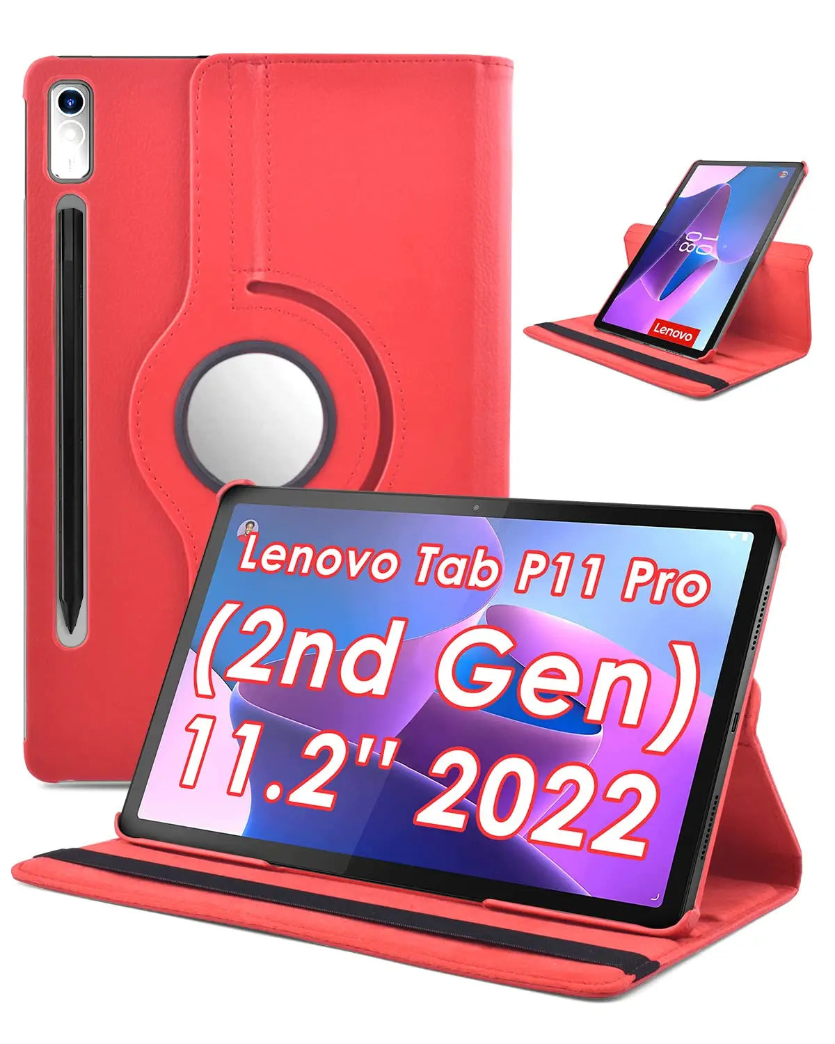 Rotating Case For Lenovo XiaoXin Pad Pro 11.2 inch P11 Pro Gen 2 TB-132FU 2022 PU Leather Shell Tablet Funda Pad Pro 2022 11.2"