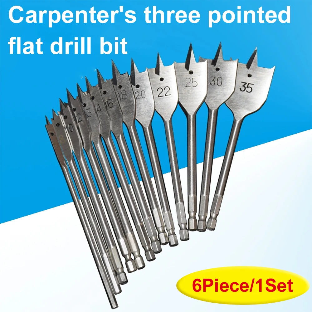 1Set 10-20MM shovel shaped drill bits, woodworking three-point positioning flat drill bits, and quick woodworking drill tool kit