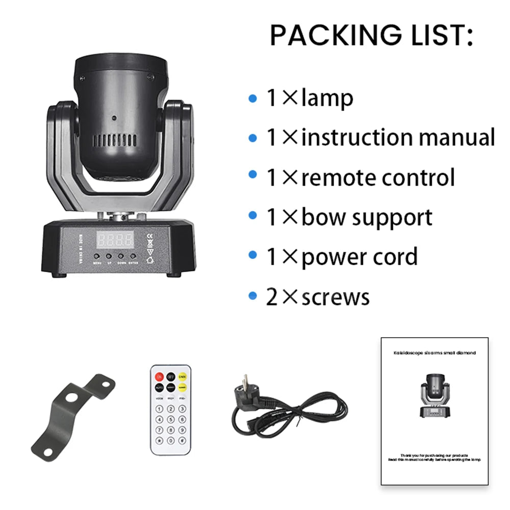 30W Moving Head Disco Lights Remote Control RGBW DMX512 Rotating Mini LED Beam Mobile Strobe Party Stage Lighting For Event Club