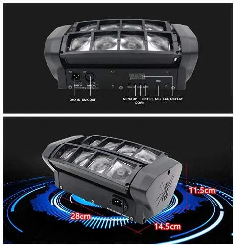 8x3W Mini Led Spider Light Sound Mode LED Moving Head Lights led Beam Stage Dj Bars Party DMX512 disco lighting