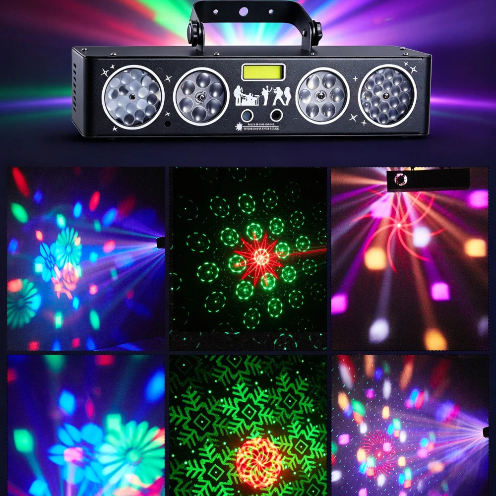 "LED DJ party light with RGBWYO color effects"