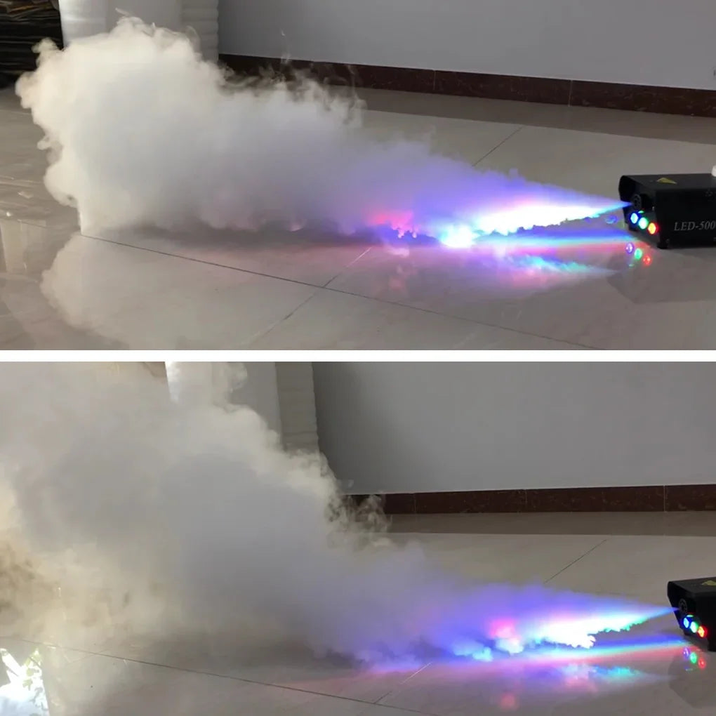 Portable 500W Fog Smoke Machine & RGB LED Lights Disinfection Stage Disco DJ Home Party Show Atmosphere Effect Fogger Machine
