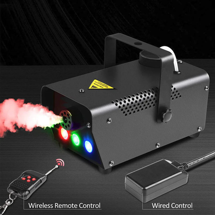 500W 3 RGB LED Smoke Machine Remote Control Lights Professional Special Effect Stage Fog Equipment for DJ Disco Party