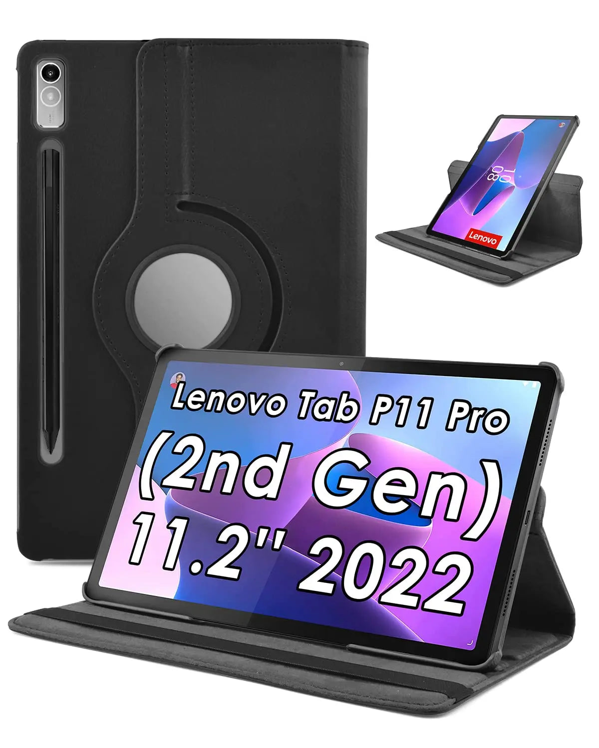 Rotating Case For Lenovo XiaoXin Pad Pro 11.2 inch P11 Pro Gen 2 TB-132FU 2022 PU Leather Shell Tablet Funda Pad Pro 2022 11.2"