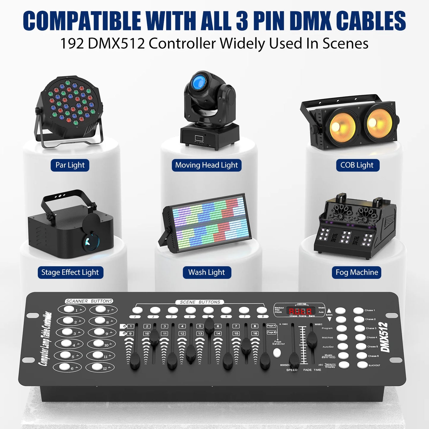 Yiflamefly 192 Channel Console Stage Lights Program Editing DMX512 Controller For Professional Stage Equipment DJ Live Concert