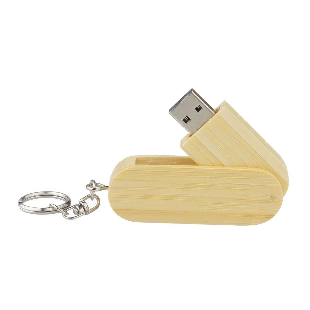 Free Custom Logo Wooden USB 2.0 Flash Drive Portable Photography Gift Pen Drive Real Capacity With Key Chain Memory Stick 64GB
