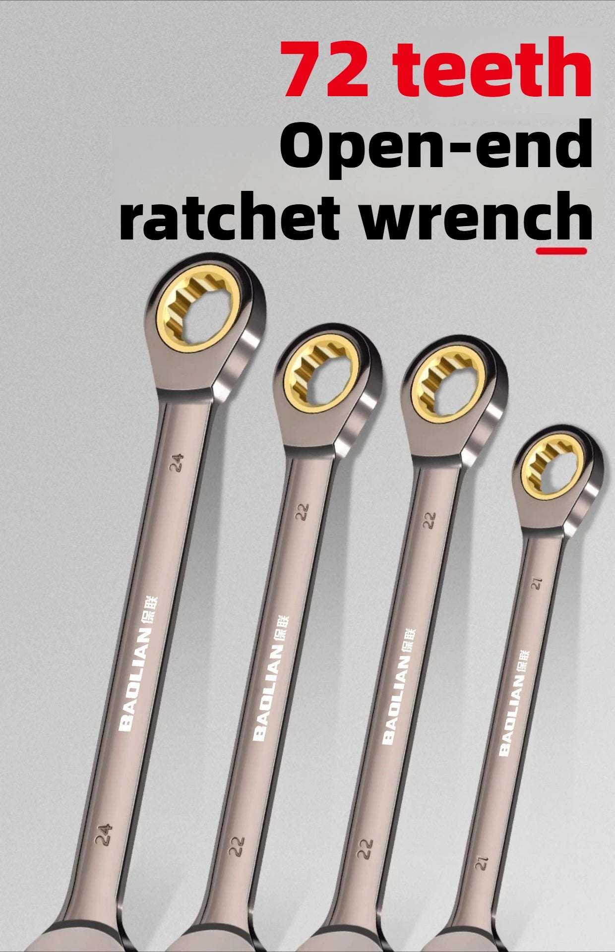 BAOLIAN 72 Tooth Ratchet Metric Wrench Torque 8-30mm Universal Spanners for Car Repair Hand Tools Key Tool Set
