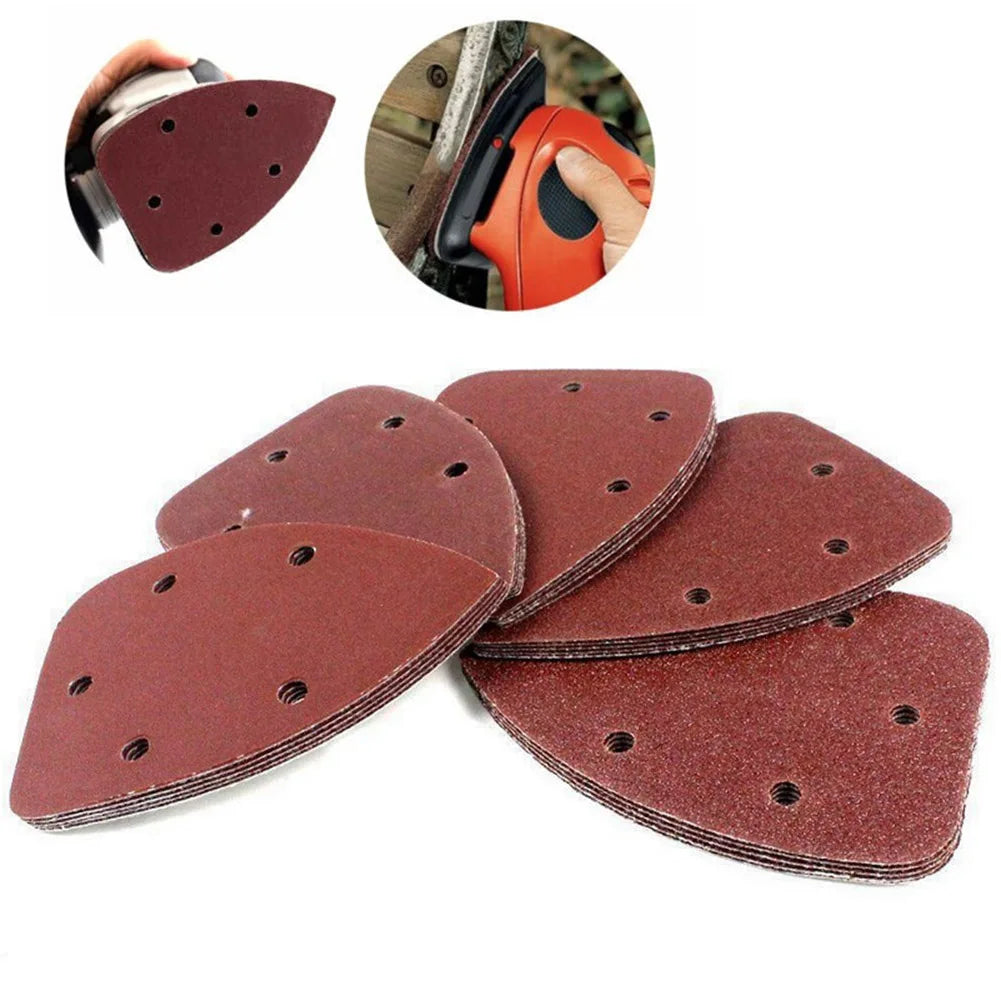 10pcs 140x90mm 5 Holes Sandpaper Triangle Sand Discs For Wood Metal Leather Polishing Power Tool Parts
