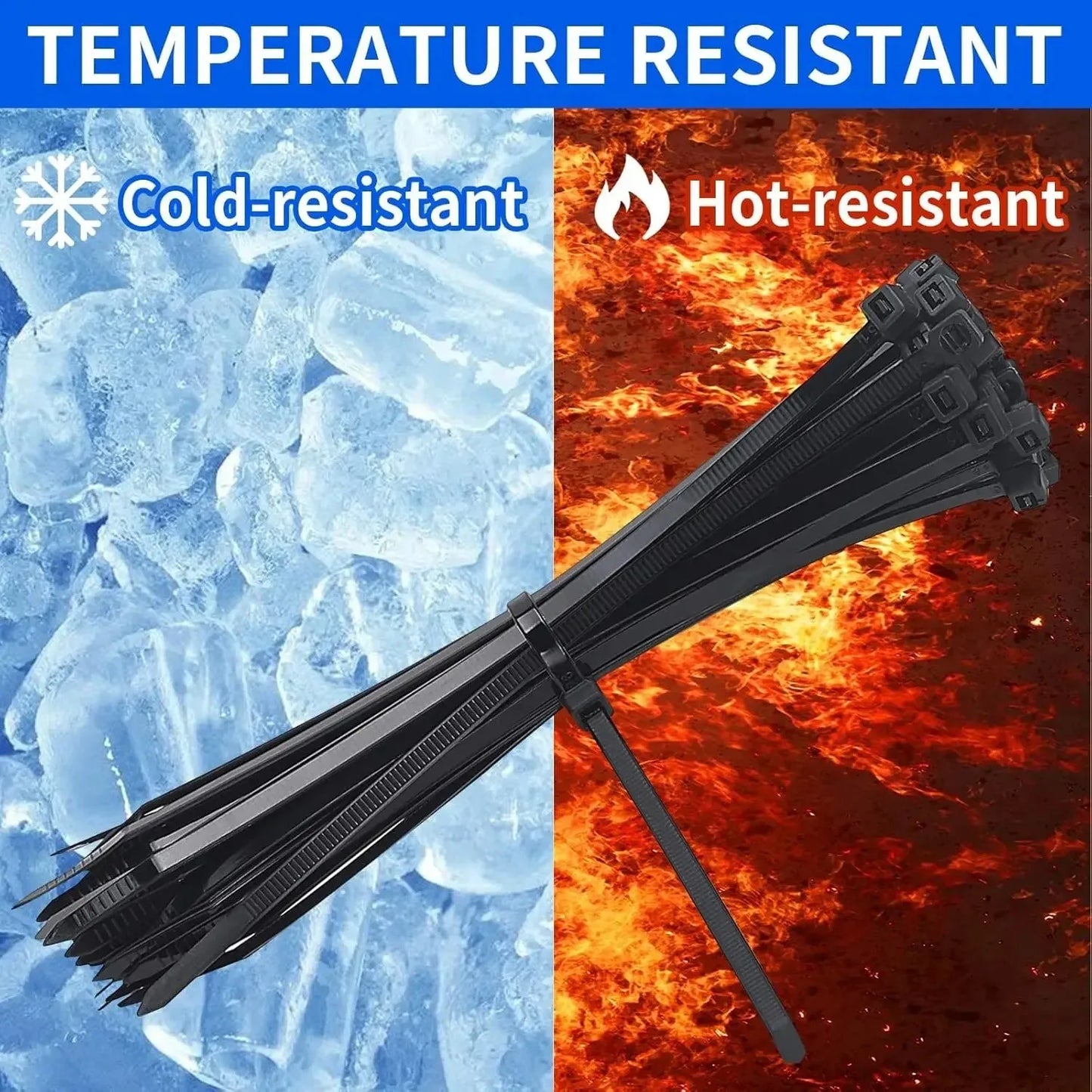 100 PCS Self-locking Plastic Nylon Tie Black Fastening Strap Cable-Tie-Set Cable Zip Tie Fastening Ring Zip Wraps Strap Tie