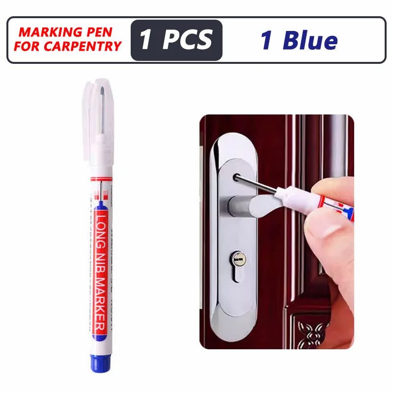 4-100Pcs 2cm Waterproof Long Head Markers Deep Hole Marker Pen for Metal Carpenter Red/Black/Blue/Green /White Woodworking Tools