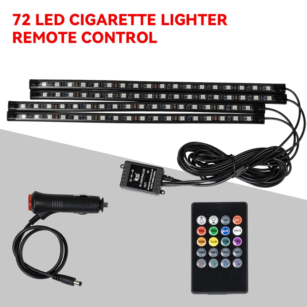 Automotive Ambient Light Foot Interior Modification LED Ambient Light Car USB/Cig Music Atmosphere Decorative Strip Lamp