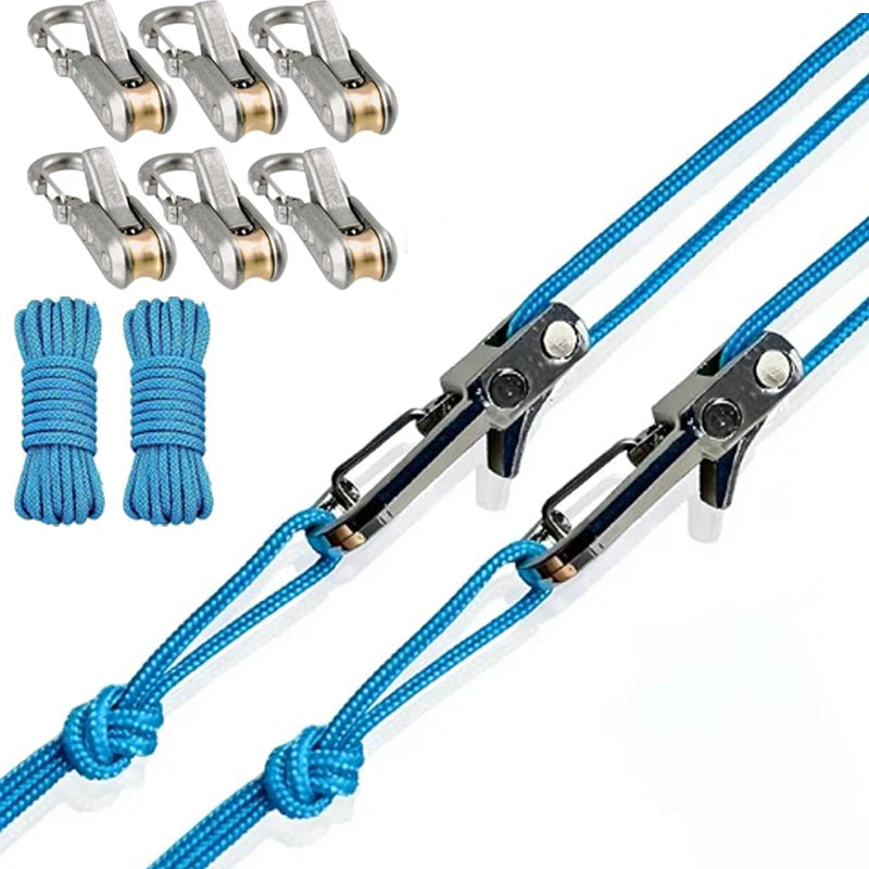 Rope Tightening Tool & Tensioner，Heavy-Duty Retractable Tie Down Rope for Camping, Tarp, Hammock,Boating & Outdoor Gear Securing
