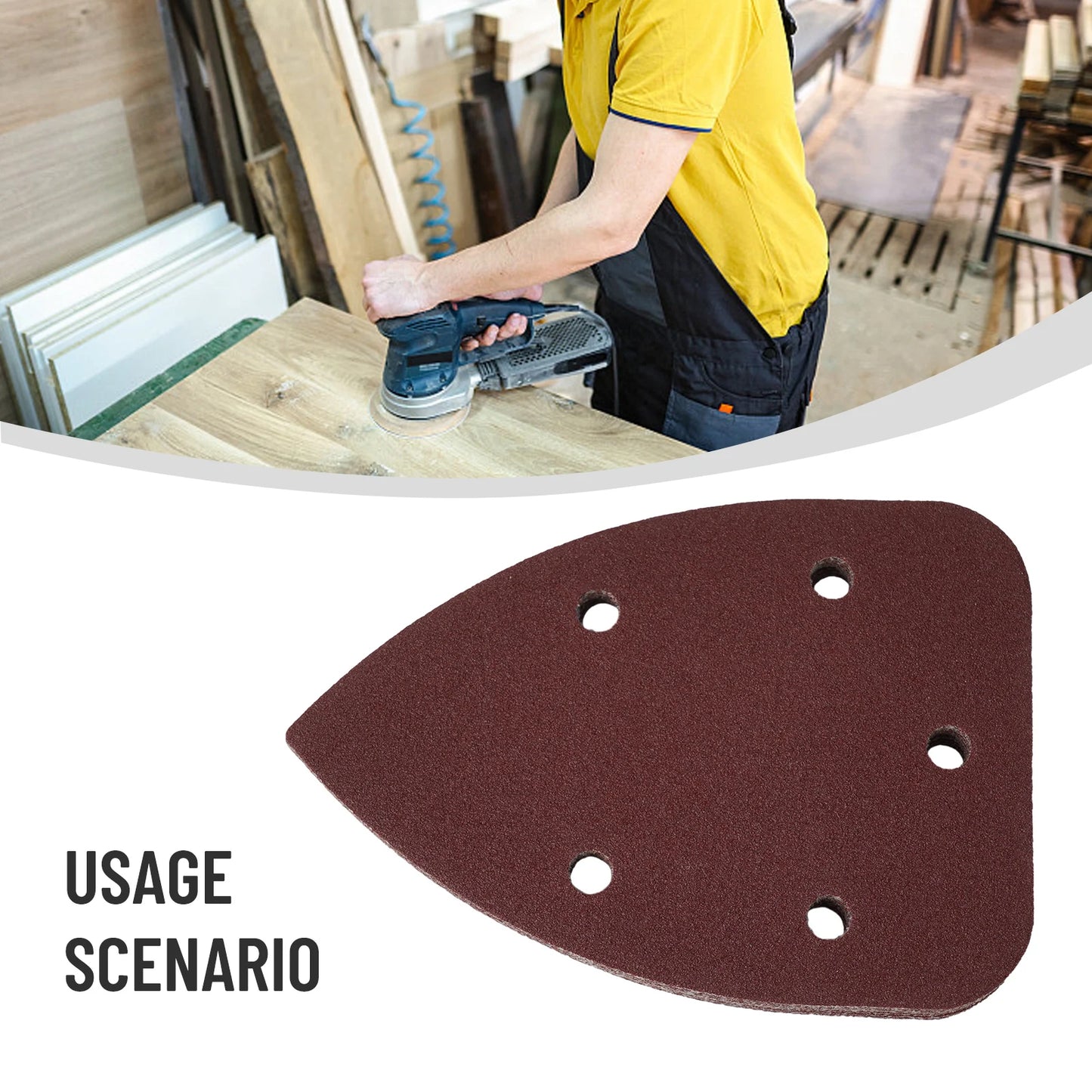 10pcs 140x90mm 5 Holes Sandpaper Triangle Sand Discs For Wood Metal Leather Polishing Power Tool Parts