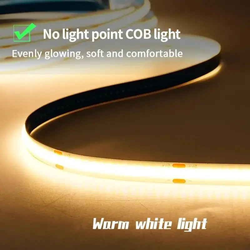 LED Light Strip USB Touch Sensor Dimmer Backlight 5V COB Diode Tape Ribbon For Home Decor DIY High Density Linear Lightings Lamp
