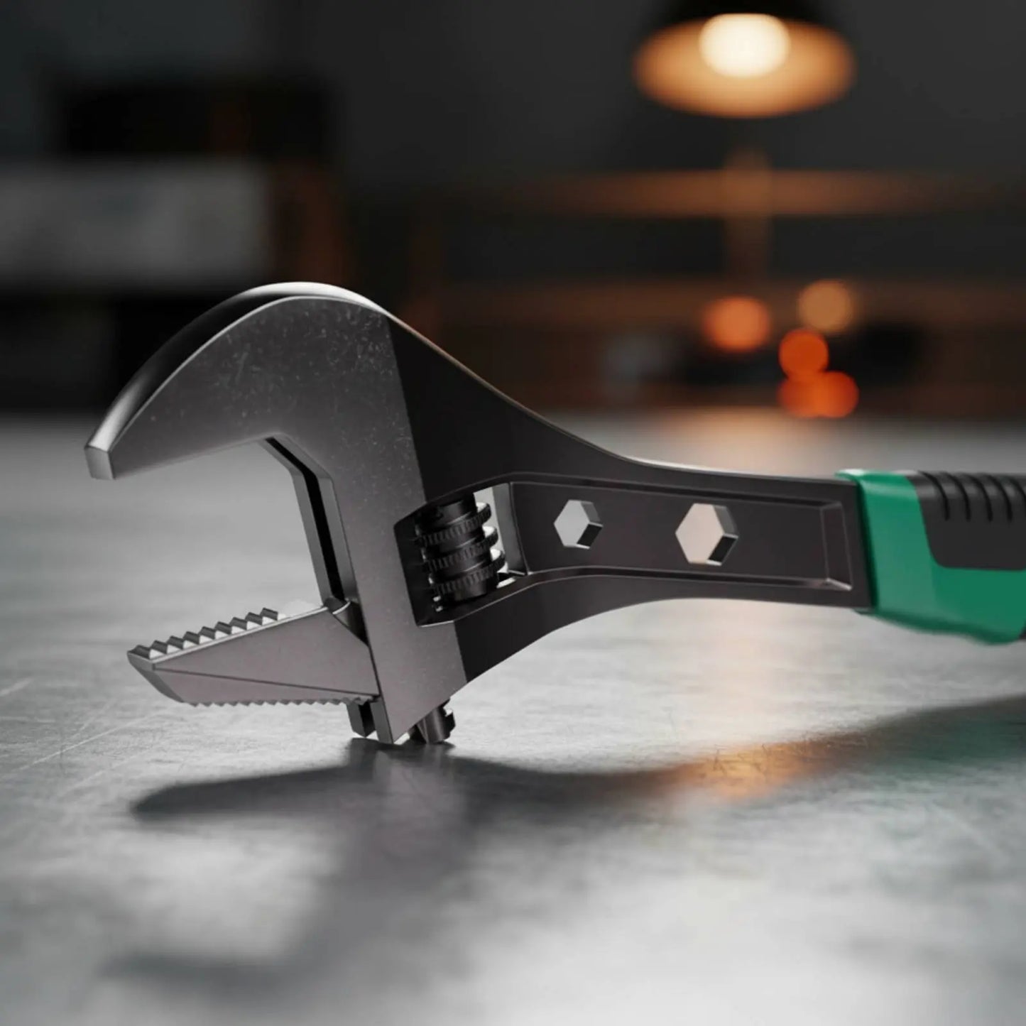 Toothed Adjustable Wrench Industrial Grade Adjustable Jaw Wrench Hand Tool High Hardness Non-Slip Grip for Plumbing