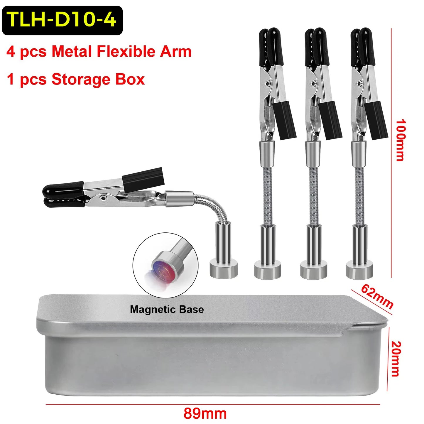 NEWACALOX Soldering Helping Hands 4 Magnetic Universal Flexible Arm Welding Assistant PCB Clamp Thir Hand Welding Repair Tools