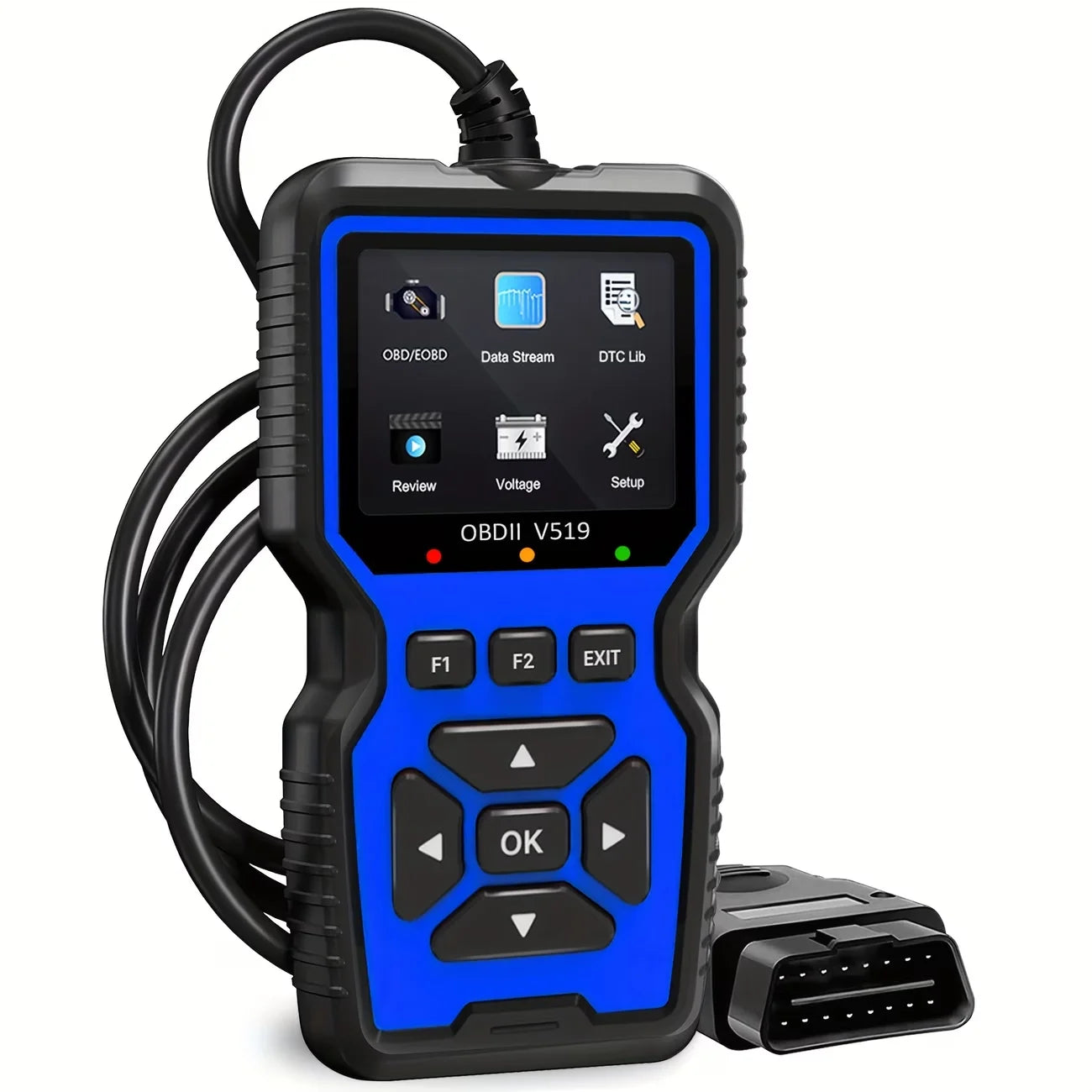 V519 OBD2 Scanner - Handheld Vehicle Inspection and Fault Diagnostic Tester with Live Data, Battery Test